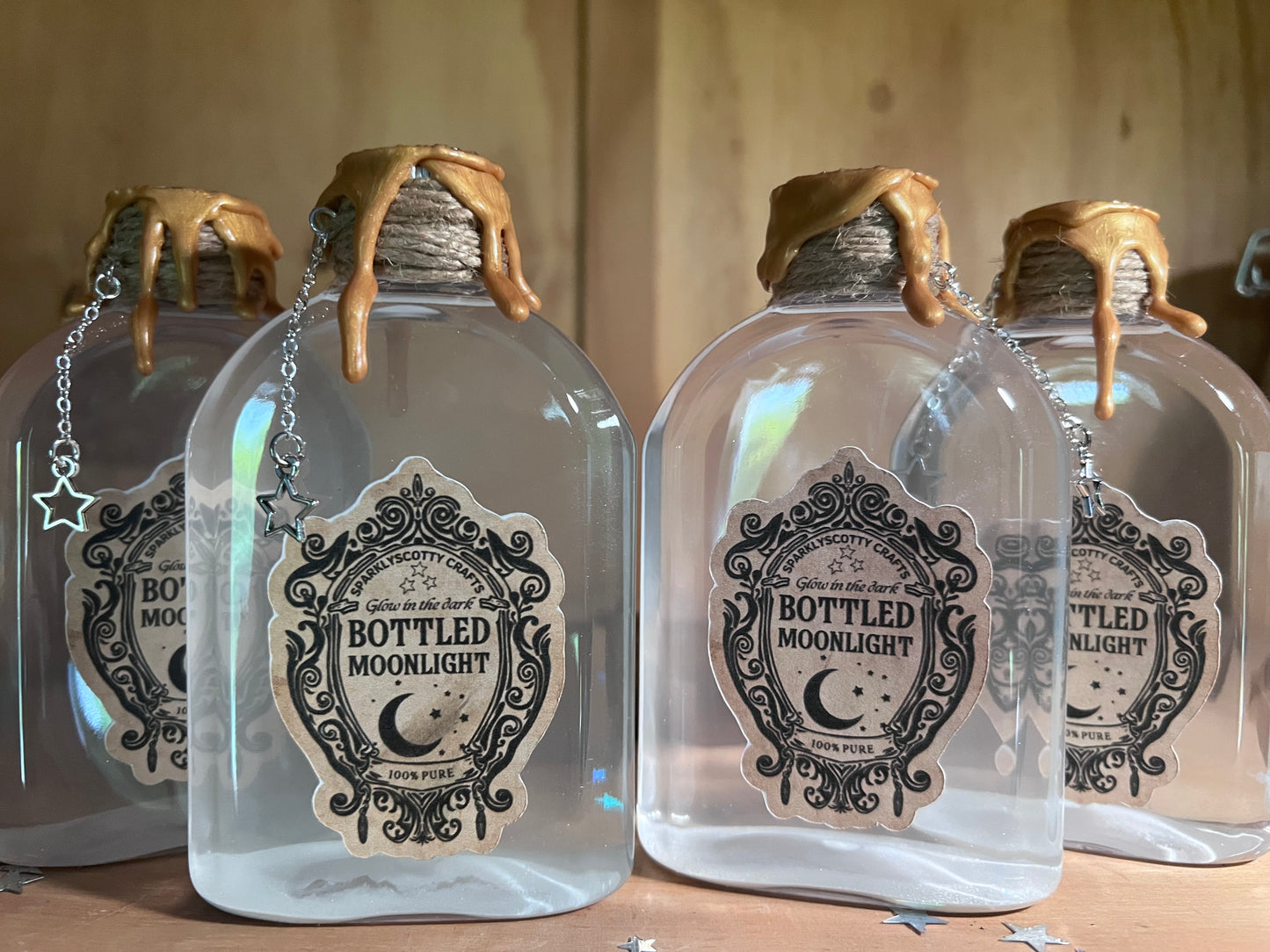 Glow-in-the-Dark Bottled Moonlight – Handmade ASMR Potion for Stress Relief & Witchy Decor