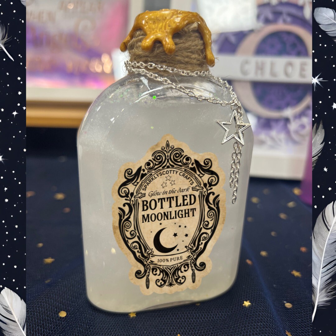 Glow in the dark Bottled Moonlight decorative ASMR stress relief potion