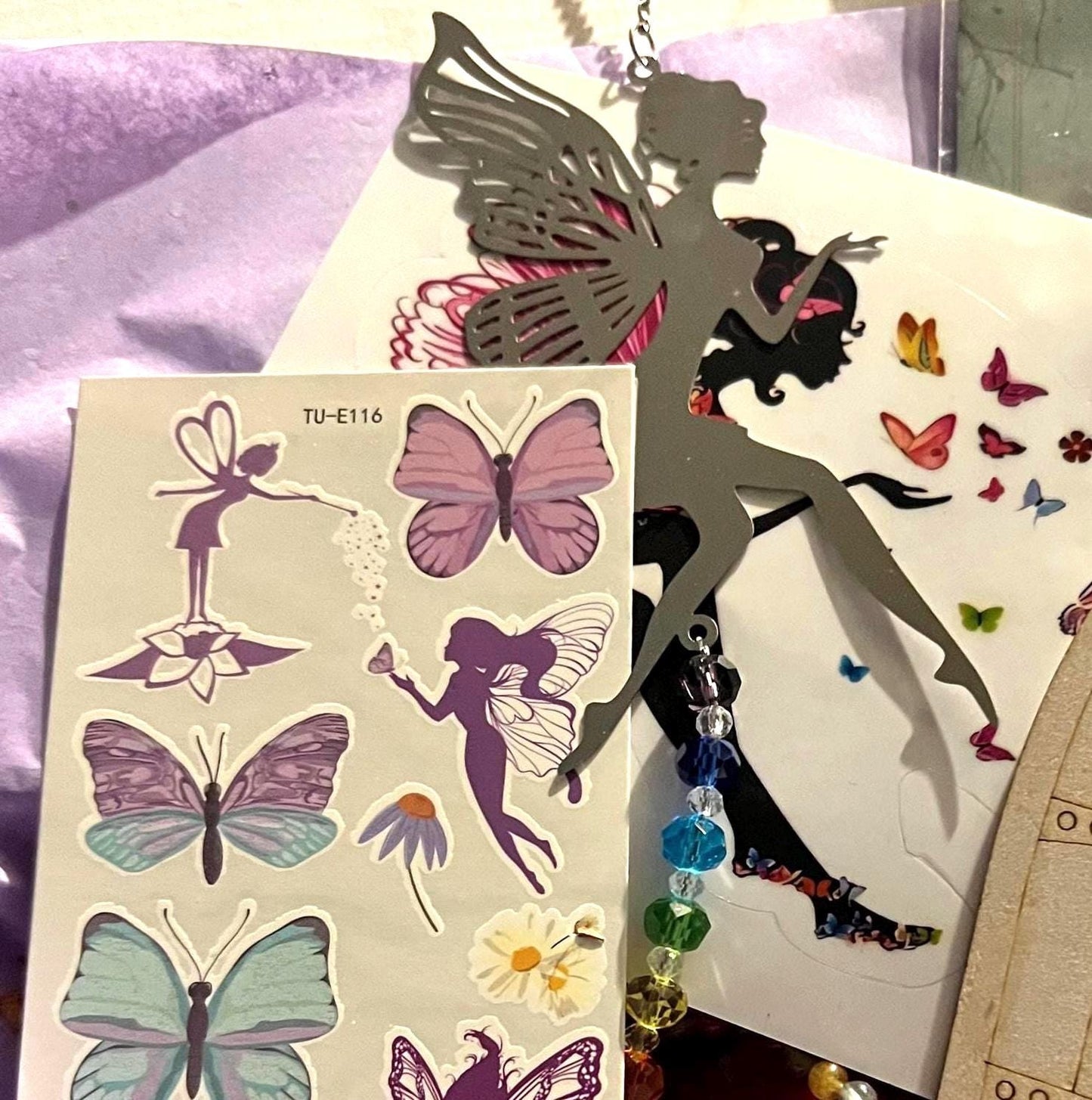 Fairy Gift Surprise Box. 12+ items! Suncatcher, jewellery and more! Fairycore mystery box. Ideal fairy birthday gift.