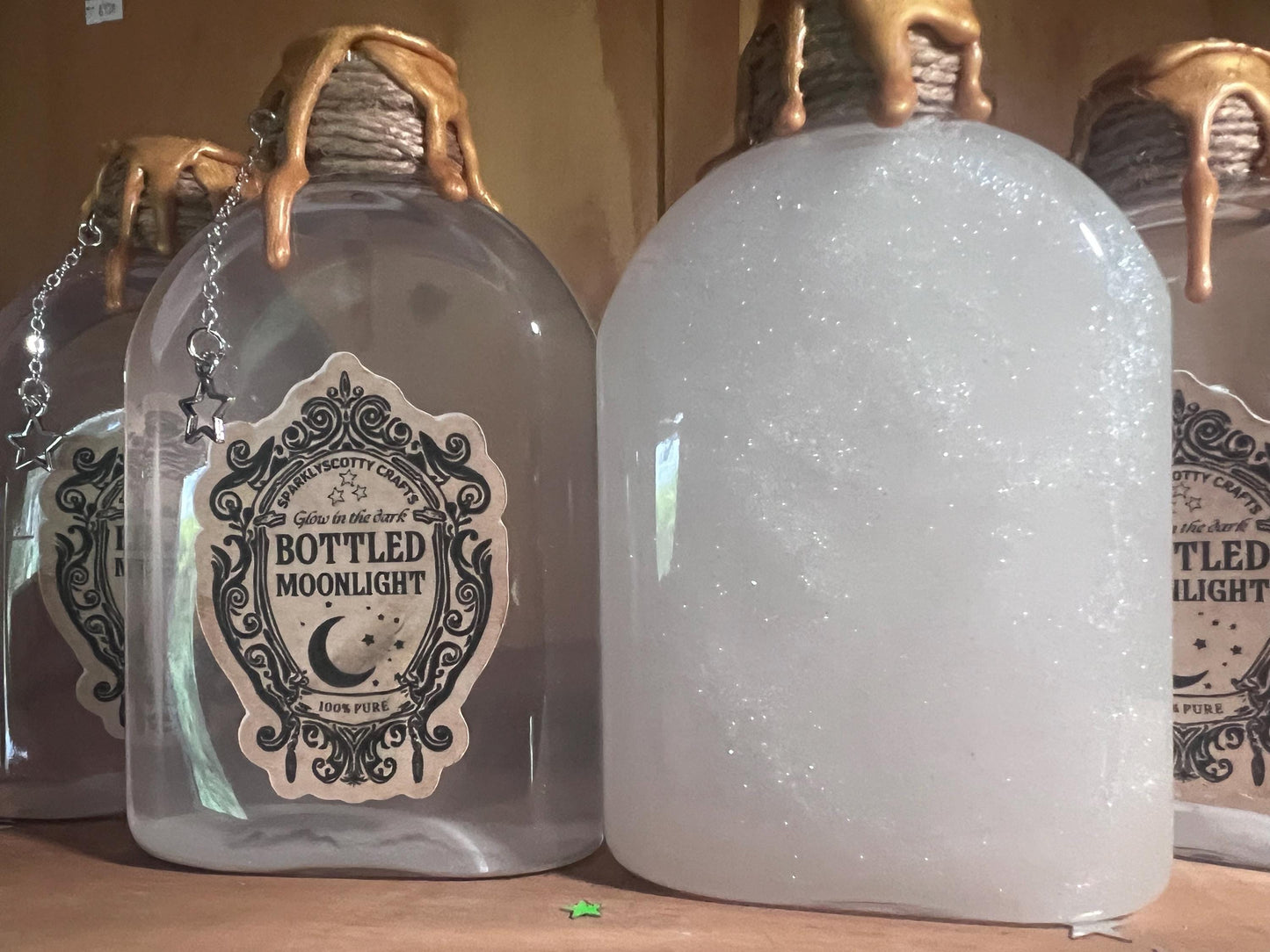 Glow-in-the-Dark Bottled Moonlight – Handmade ASMR Potion for Stress Relief & Witchy Decor