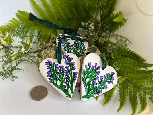 Scottish Heather Ornament. Handpainted gift.