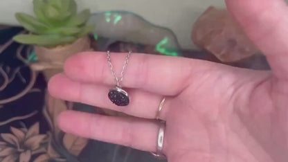 Minimalist Black Obsidian Onyx Resin Pendant Necklace – Stainless Steel Chain, Hypoallergenic Jewelry