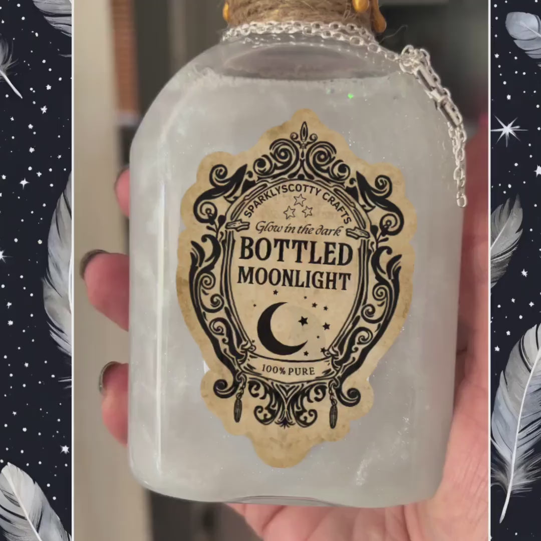 Glow in the Dark Bottled Moonlight decorative potion bottle. *Customer Favourite!* ASMR Stress relief gift