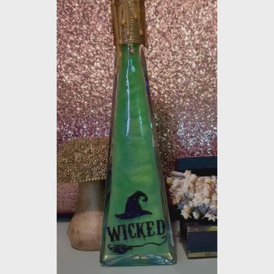 Something WICKED decorative ASMR stress relief green and gold potion,  for fans of the Wicked musical and movie. Available as a nightlight.