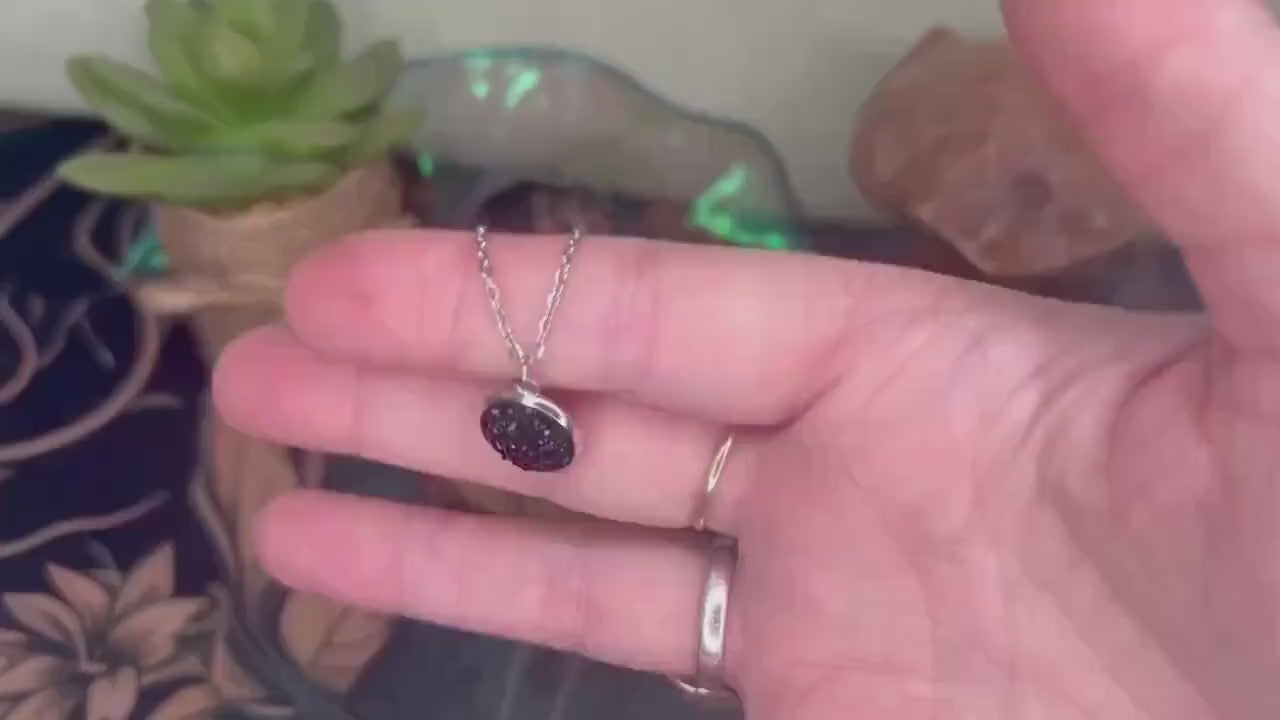 Minimalist Black Obsidian Onyx Resin Bracelet  – Stainless Steel Chain, Hypoallergenic Jewelry